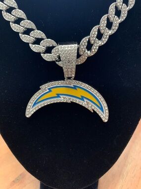 NFL Los Angeles Chargers Lightning Bolt Pendant Necklace - Blue & Yellow